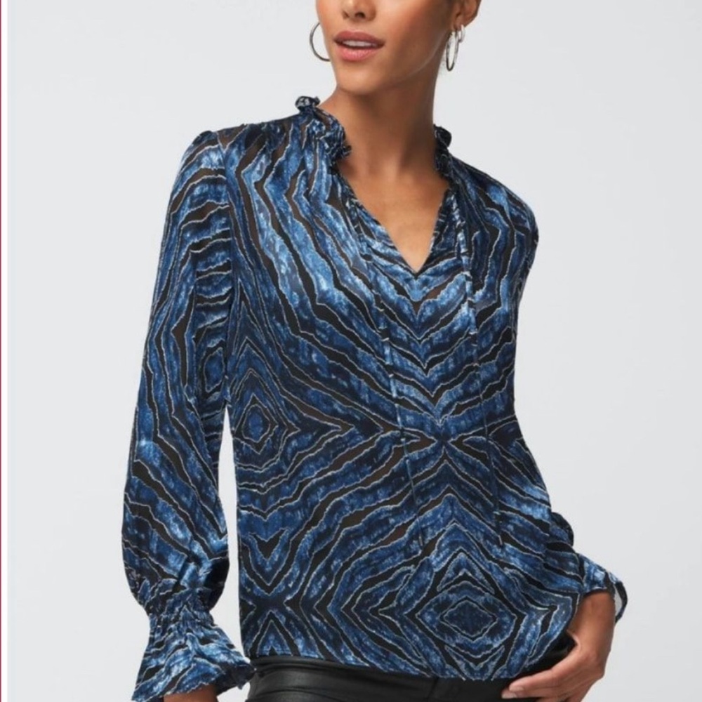 NEW with tags! Striking WHBM Elegant Blue Black Top
